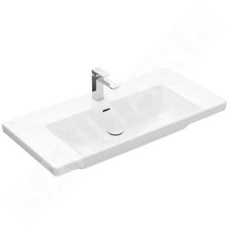Villeroy & Boch Subway 3.0 - Lavabo 1000x470 mm, avec trop-plein, trou pour robinet, CeramicPlus, Stone White 4A70A5RW