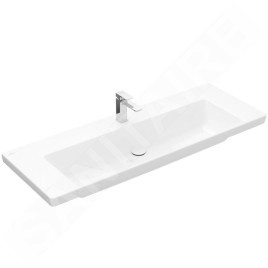 Villeroy & Boch Subway 3.0 - Lavabo 1300x470 mm, sans trop-plein, trou pour robinetterie, CeramicPlus, blanc alpin 4A70D2R1