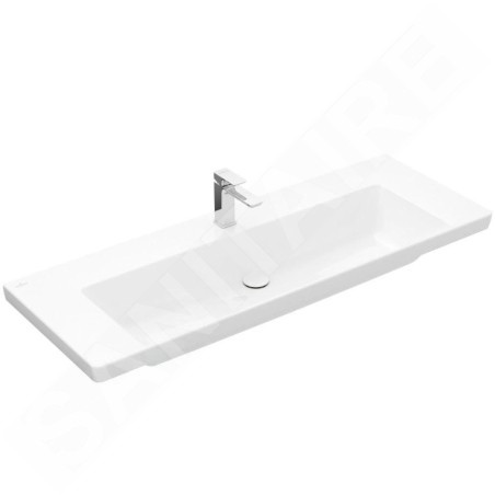 Villeroy & Boch Subway 3.0 - Lavabo 1300x470 mm, sans trop-plein, trou pour robinetterie, CeramicPlus, blanc alpin 4A70D2R1