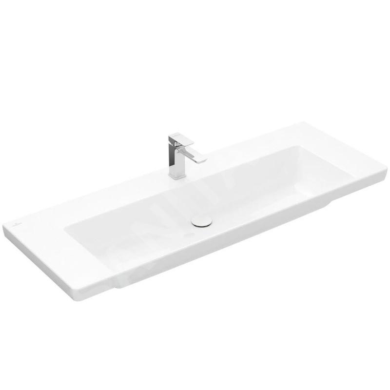 Villeroy & Boch Subway 3.0 - Lavabo 1300x470 mm, sans trop-plein, trou pour robinetterie, CeramicPlus, Stone White 4A70D2RW Villeroy & Boch Subway 3.0 - Lavabo 1300x470 mm, sans trop-plein, trou pour robinetterie, CeramicPlus, Stone White 4A70D2RW
