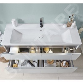 Villeroy & Boch Subway 3.0 - Lavabo 1300x470 mm, avec trop-plein, trou pour robinetterie, CeramicPlus, blanc alpin 4A70D5RW