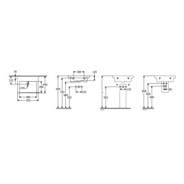 Villeroy & Boch Subway 3.0 - Lavabo 550x440 mm, sans trop-plein, sans trou pour robinet, CeramicPlus, blanc alpin 4A7058R1