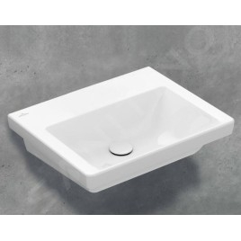 Villeroy & Boch Subway 3.0 - Lavabo 550x440 mm, sans trop-plein, sans trou pour robinet, CeramicPlus, blanc alpin 4A7058R1