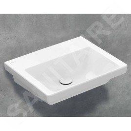 Villeroy & Boch Subway 3.0 - Lavabo 550x440 mm, sans trop-plein, sans trou pour robinet, CeramicPlus, Stone White 4A7058RW