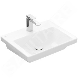 Villeroy & Boch Subway 3.0 - Lavabo 550x440 mm, sans trop-plein, trou pour robinet, CeramicPlus, Stone White 4A7056RW