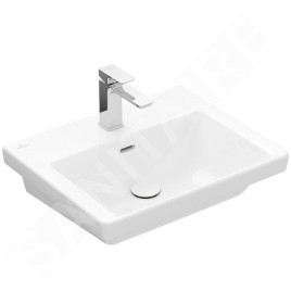 Villeroy & Boch Subway 3.0 - Lavabo 550x440 mm, avec trop-plein, trou pour robinet, CeramicPlus, blanc alpin 4A7055R1