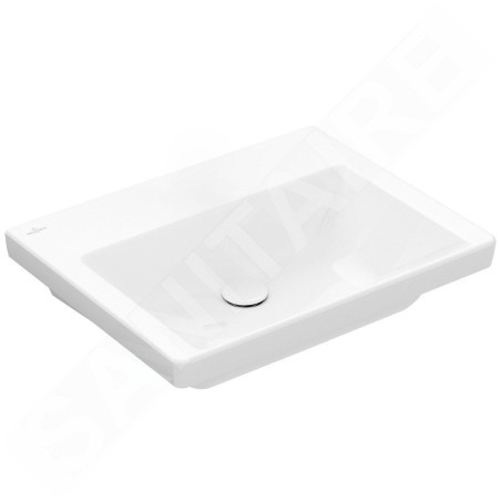Villeroy & Boch Subway 3.0 - Lavabo 600x470 mm, sans trop-plein, sans trou pour robinet, CeramicPlus, Stone White 4A7063RW