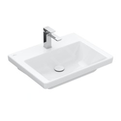 Villeroy & Boch Subway 3.0 - Lavabo 600x470 mm, sans trop-plein, trou pour robinet, CeramicPlus, Stone White 4A7061RW