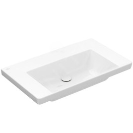 Villeroy & Boch Subway 3.0 - Lavabo 800x470 mm, sans trop-plein, sans trou pour robinet, CeramicPlus, Stone White 4A7083RW