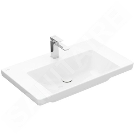 Villeroy & Boch Subway 3.0 - Lavabo 800x470 mm, sans trop-plein, trou pour robinet, CeramicPlus, blanc alpin 4A7081R1