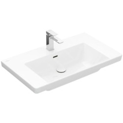 Villeroy & Boch Subway 3.0 - Lavabo 800x470 mm, avec trop-plein, trou pour robinet, CeramicPlus, Stone White 4A7080RW