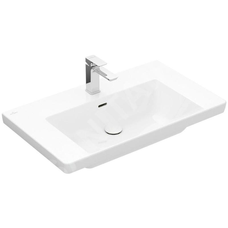 Villeroy & Boch Subway 3.0 - Lavabo 800x470 mm, avec trop-plein, trou pour robinet, CeramicPlus, Stone White 4A7080RW Villeroy & Boch Subway 3.0 - Lavabo 800x470 mm, avec trop-plein, trou pour robinet, CeramicPlus, Stone White 4A7080RW