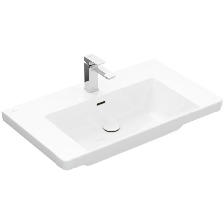 Villeroy & Boch Subway 3.0 - Lavabo 800x470 mm, avec trop-plein, trou pour robinet, CeramicPlus, Stone White 4A7080RW