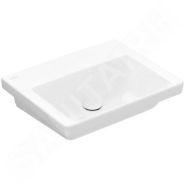 Villeroy & Boch Subway 3.0 - Meuble-lavabo 550x440 mm, sans trop-plein, sans trou pour robinet, CeramicPlus, blanc alpin