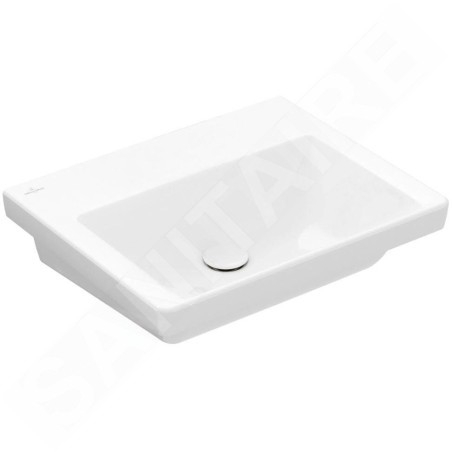 Villeroy & Boch Subway 3.0 - Meuble-lavabo 550x440 mm, sans trop-plein, sans trou pour robinet, CeramicPlus, Stone White
