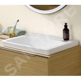Villeroy & Boch Subway 3.0 - Meuble-lavabo 550x440 mm, sans trop-plein, sans trou pour robinet, CeramicPlus, Stone White