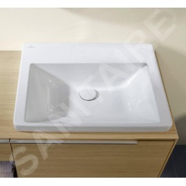Villeroy & Boch Subway 3.0 - Meuble-lavabo 600x470 mm, sans trop-plein, sans trou pour robinet, blanc alpin 4A706F01