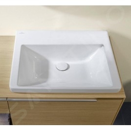 Villeroy & Boch Subway 3.0 - Meuble-lavabo 600x470 mm, sans trop-plein, sans trou pour robinet, CeramicPlus, Stone White