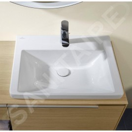 Villeroy & Boch Subway 3.0 - Meuble-lavabo 600x470 mm, sans trop-plein, trou pour robinet, blanc alpin 4A706L01