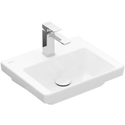 Villeroy & Boch Subway 3.0 - Lavabo 450x370 mm, sans trop-plein, trou pour robinet, CeramicPlus, Stone White 437046RW