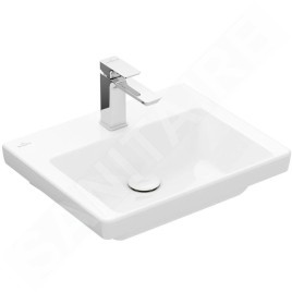 Villeroy & Boch Subway 3.0 - Lavabo 500x400 mm, sans trop-plein, trou pour robinet, CeramicPlus, Stone White 437051RW
