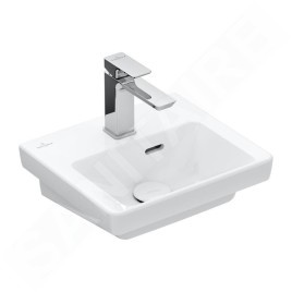 Villeroy & Boch Subway 3.0 - Meuble-lavabo 370x305 mm, avec trop-plein, trou pour robinet, CeramicPlus, blanc alpin 437037R1