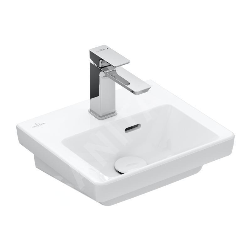 Villeroy & Boch Subway 3.0 - Meuble-lavabo 370x305 mm, avec trop-plein, trou pour robinet, CeramicPlus, blanc alpin 437037R1