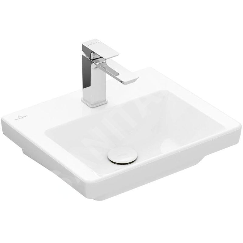 Villeroy & Boch Subway 3.0 - Meuble-lavabo 450x370 mm, sans trop-plein, trou pour robinet, blanc alpin 4370FL01