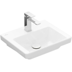 Villeroy & Boch Subway 3.0 - Meuble-lavabo 450x370 mm, sans trop-plein, trou pour robinet, CeramicPlus, blanc alpin 4370FLR1