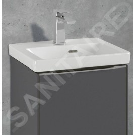 Villeroy & Boch Subway 3.0 - Meuble-lavabo 450x370 mm, avec trop-plein, trou pour robinet, CeramicPlus, blanc alpin 4370FKR1
