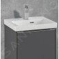 Villeroy & Boch Subway 3.0 - Meuble-lavabo 450x370 mm, avec trop-plein, trou pour robinet, CeramicPlus, Stone White 4370FKRW