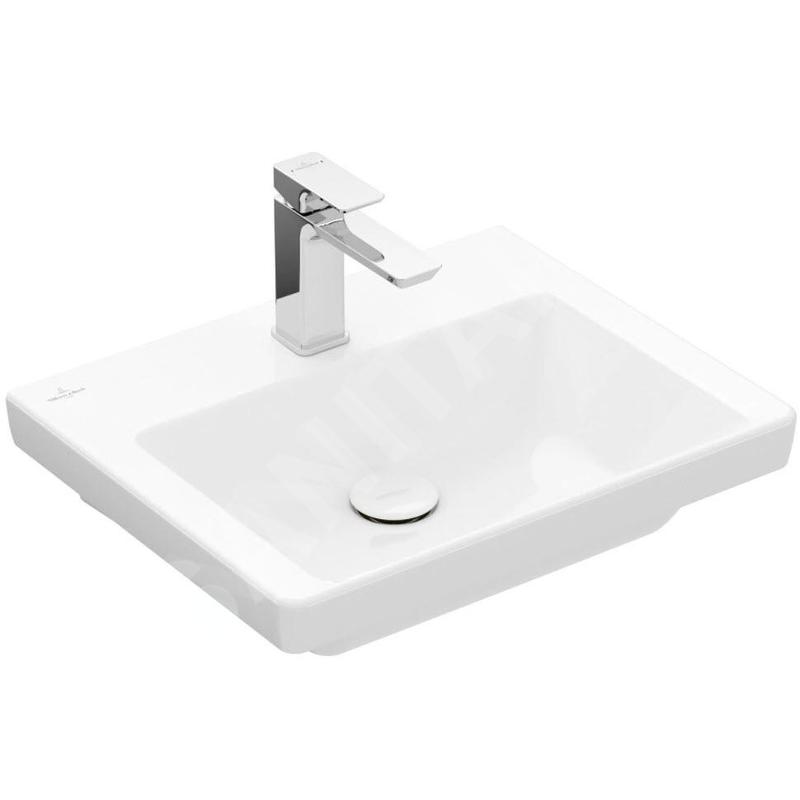 Villeroy & Boch Subway 3.0 - Meuble-lavabo 500x400 mm, sans trop-plein, trou pour robinet, CeramicPlus, blanc alpin 4370FGR1