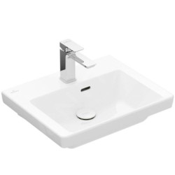 Villeroy & Boch Subway 3.0 - Meuble-lavabo 500x400 mm, avec trop-plein, trou pour robinet, CeramicPlus, blanc alpin 4370FFR1