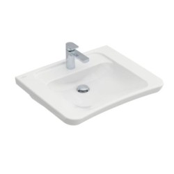 Villeroy & Boch ViCare - Lavabo 650x550 mm, sans trop-plein, trou pour robinet, AntiBac, blanc CeramicPlus 517868T2