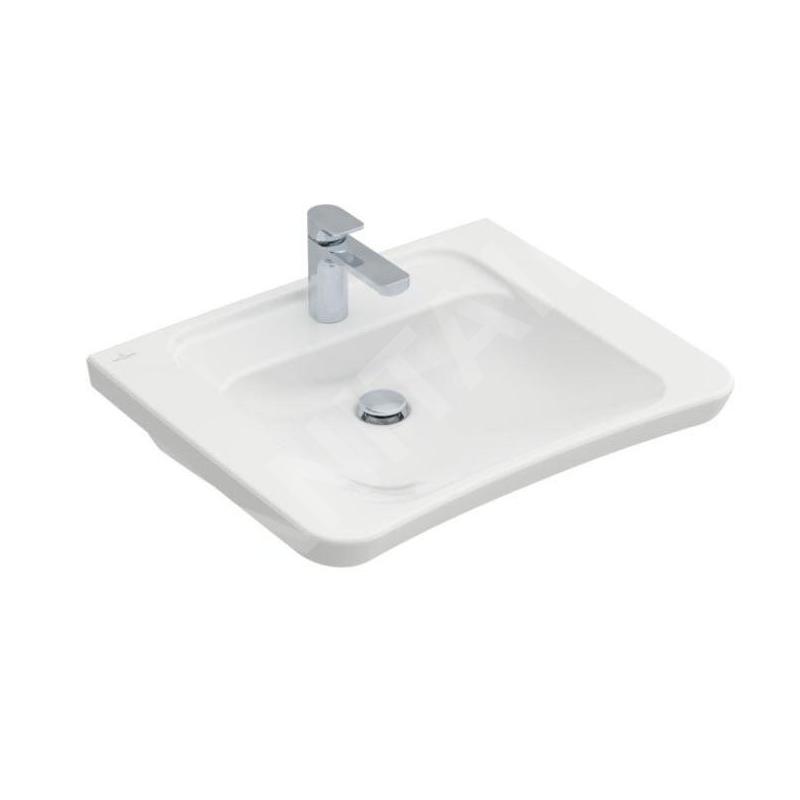 Villeroy & Boch ViCare - Lavabo 650x550 mm, sans trop-plein, trou pour robinet, AntiBac, blanc CeramicPlus 517868T2 Villeroy & Boch ViCare - Lavabo 650x550 mm, sans trop-plein, trou pour robinet, AntiBac, blanc CeramicPlus 517868T2