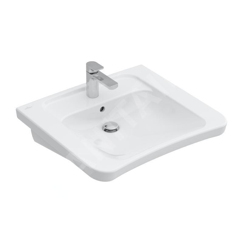 Villeroy & Boch ViCare - Lavabo 650x550 mm, avec trop-plein, trou pour robinet, AntiBac, CeramicPlus, blanc 517867T2 Villeroy & Boch ViCare - Lavabo 650x550 mm, avec trop-plein, trou pour robinet, AntiBac, CeramicPlus, blanc 517867T2