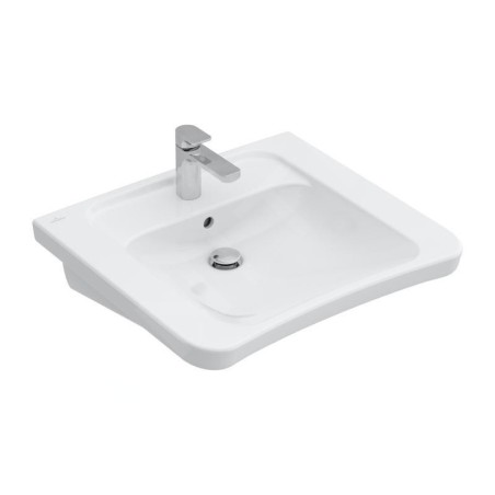 Villeroy & Boch ViCare - Lavabo 650x550 mm, avec trop-plein, trou pour robinet, AntiBac, CeramicPlus, blanc 517867T2