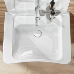 Villeroy & Boch ViCare - Lavabo 650x550 mm, avec trop-plein, trou pour robinet, AntiBac, CeramicPlus, blanc 517867T2