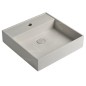 Sapho Quadrado - Lavabo à poser, 460x460 mm, sans trop-plein, 1 trou de robinetterie, pierre blanche AR469 Sapho Quadrado - Lavabo à poser, 460x460 mm, sans trop-plein, 1 trou de robinetterie, pierre blanche AR469