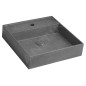 Sapho Quadrado - Vasque, 460x460 mm, sans trop-plein, 1 trou de robinetterie, noir granite AR468 Sapho Quadrado - Vasque, 460x460 mm, sans trop-plein, 1 trou de robinetterie, noir granite AR468