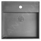 Sapho Quadrado - Vasque, 460x460 mm, sans trop-plein, 1 trou de robinetterie, noir granite AR468 Sapho Quadrado - Vasque, 460x460 mm, sans trop-plein, 1 trou de robinetterie, noir granite AR468