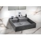 Sapho Quadrado - Vasque, 460x460 mm, sans trop-plein, 1 trou de robinetterie, noir granite AR468 Sapho Quadrado - Vasque, 460x460 mm, sans trop-plein, 1 trou de robinetterie, noir granite AR468