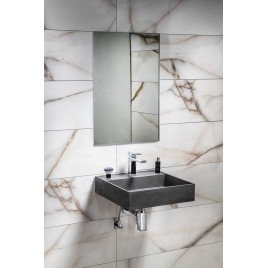Sapho Quadrado - Vasque, 460x460 mm, sans trop-plein, 1 trou de robinetterie, noir granite AR468