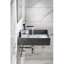 Sapho Quadrado - Vasque, 460x460 mm, sans trop-plein, 1 trou de robinetterie, noir granite AR468