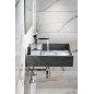 Sapho Quadrado - Vasque, 460x460 mm, sans trop-plein, 1 trou de robinetterie, noir granite AR468 Sapho Quadrado - Vasque, 460x460 mm, sans trop-plein, 1 trou de robinetterie, noir granite AR468