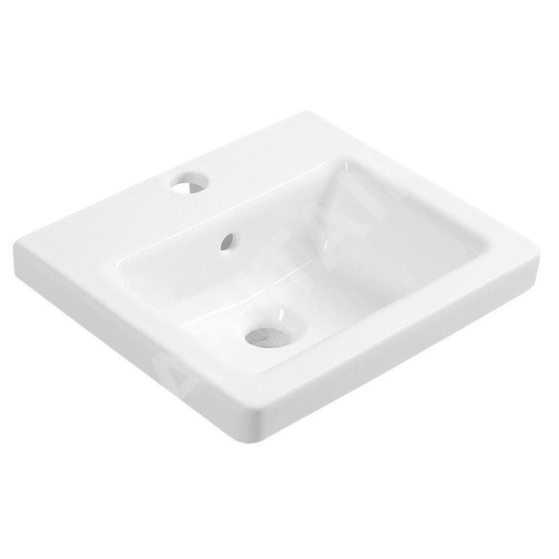 Sapho City - Lavabo à encastrer 400x350 mm, avec 1 trou pour robinetterie, blanc KE040
