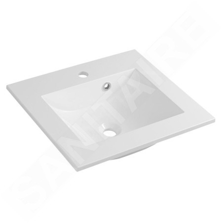 Sapho Yukon - Lavabo à encastrer 500x450 mm, avec 1 trou pour robinetterie, blanc YU050