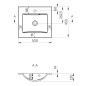 Sapho Yukon - Lavabo à encastrer 500x450 mm, avec 1 trou pour robinetterie, blanc YU050 Sapho Yukon - Lavabo à encastrer 500x450 mm, avec 1 trou pour robinetterie, blanc YU050