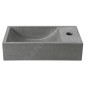Sapho Small - Lave-mains 400x220 mm, sans trop-plein, un trou de robinetterie à droite, granite noir AR409