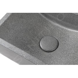 Sapho Small - Lave-mains 400x220 mm, sans trop-plein, un trou de robinetterie à droite, granite noir AR409